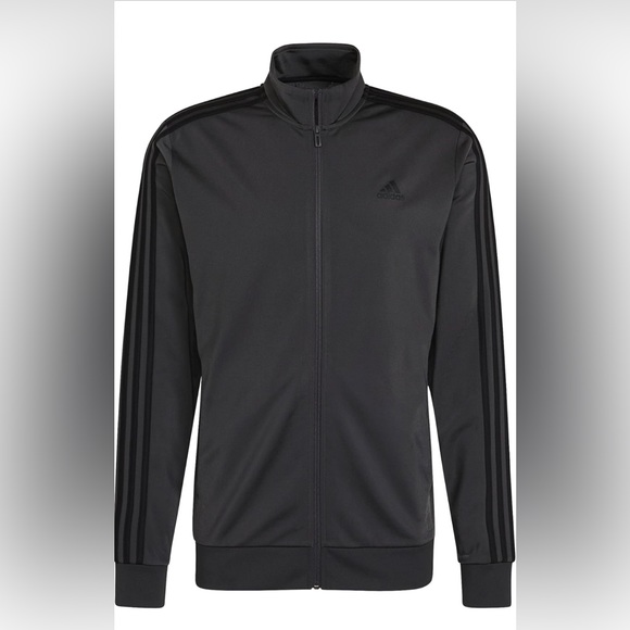 Adidas Mens Essentials Warm-Up 3 Stripes track Jacket - Picture 1 of 9